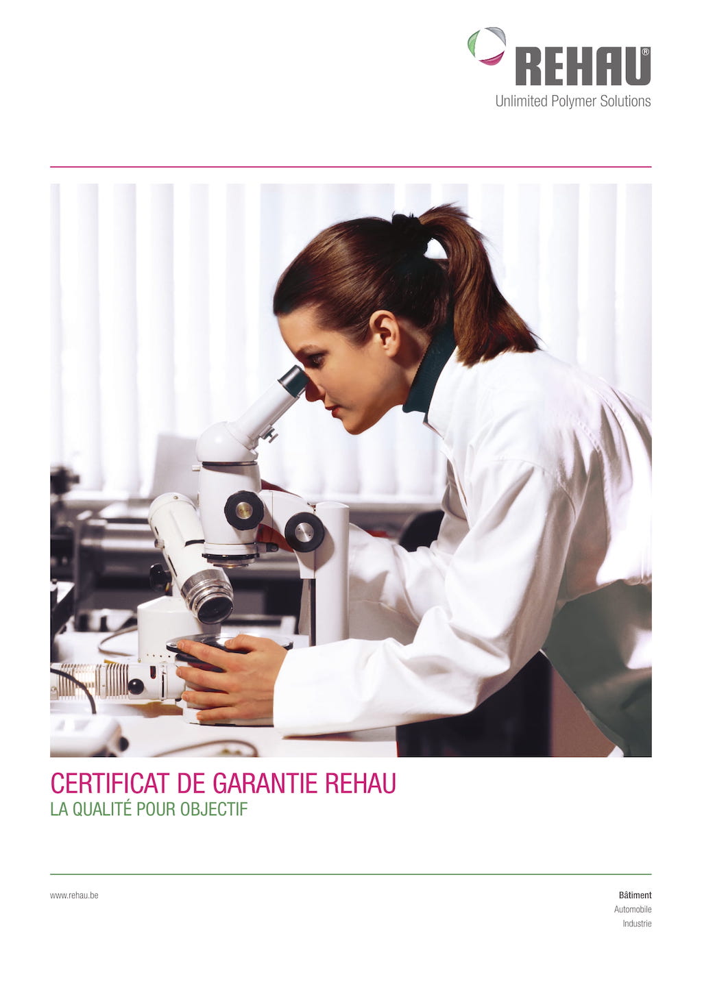 certificat REHAU